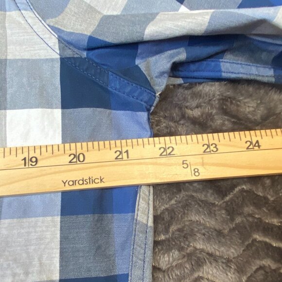 Abercrombie & Fitch Blue & White Plaid Button-Up Shirt Muscle Fit L Mens Casual - Picture 8 of 8